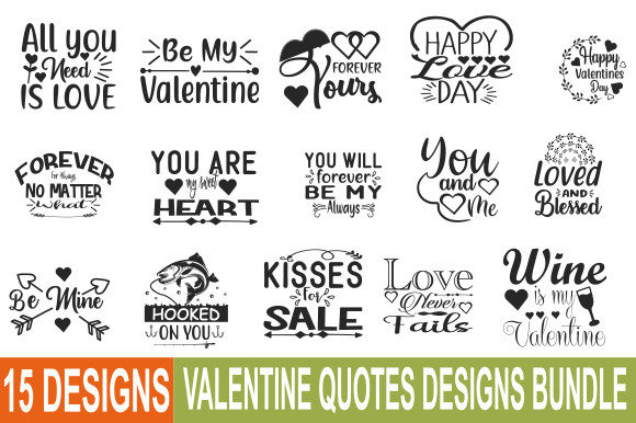 Download Valentines Quotes Designs Bundle - Valentines Collection