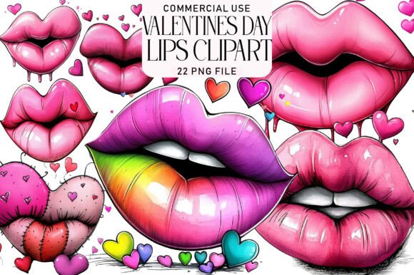 Download Valentines Day Lips Sublimation Clipart - Valentines Collection