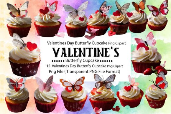 Download Valentines Day Butterfly Cupcake Bundle - Valentines Collection