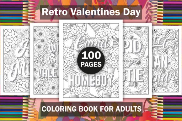Download Retro Valentines Quotes Coloring Book - Valentines Collection