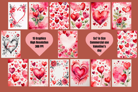 Download Valentines Cards, 5x7 Commercial Use - Valentines Collection
