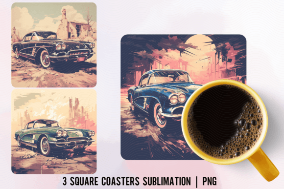 Download Vintage Car Coasters Sublimation - Car coasters Collection