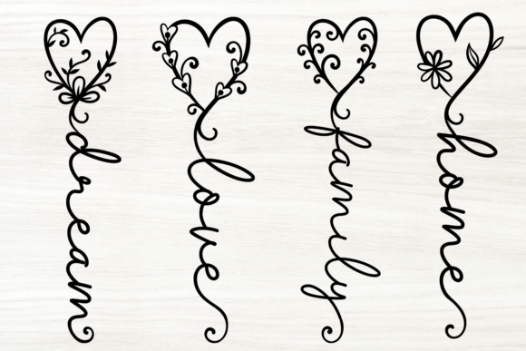 Download Boho Heart Floral Inspirational Quote SV - Premium Bundle