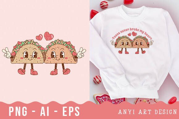Download Retro Tacos Valentines Day Sublimation - Valentines Collection