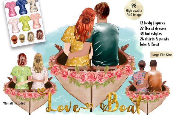 Download Love Boat Couple BFF DIY Valentines PNG - Valentines Collection