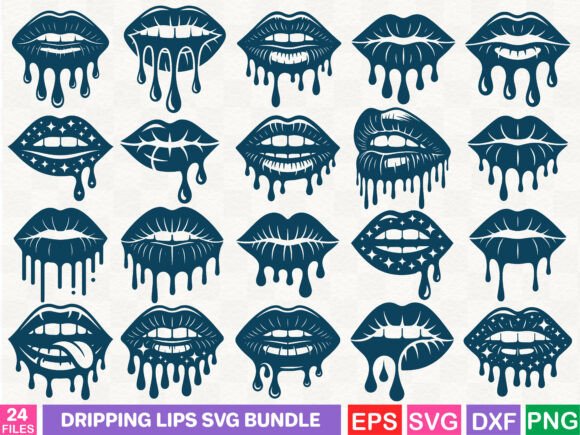 Download Dripping Lips SVG Bundle - Premium Resources