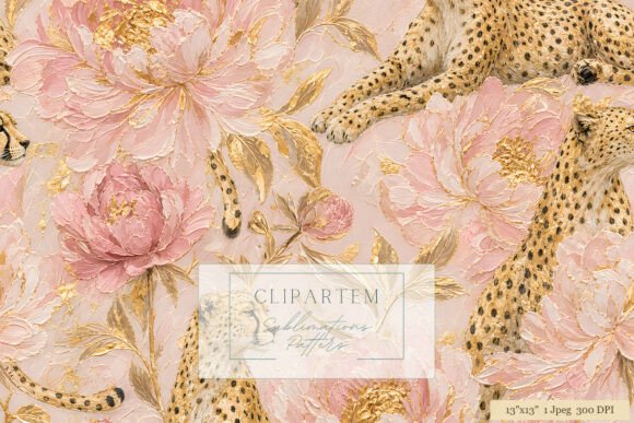 Download Pink Peony Cheetah Gold Pattern - Cheetah Collection