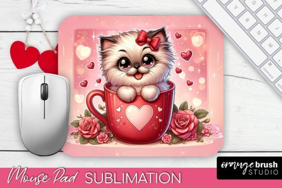 Download Valentines Day Cat Sublimation Mousepad - Valentines Collection